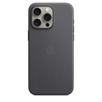 Луксозен твърд текстилен гръб оригинален MT4V3ZM/A OFFICIAL Apple FineWoven Case With MagSafe за Apple iPhone 15 Pro Max 6.7 черен